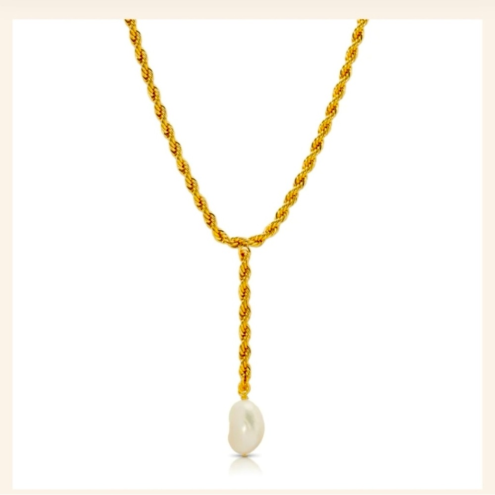 Bryn Pearl Lariat Necklace